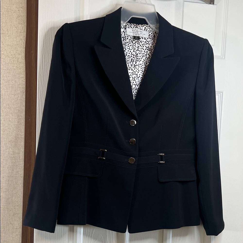 Classic Black Women's Blazer with Button Detail